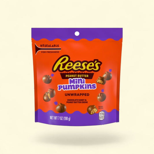 Reese's Unwrapped Peanut Butter Creme Mini Pumpkins, 7 oz — authentic US product shipped worldwide by Treatspree