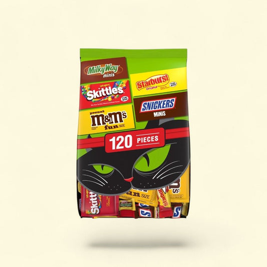 M&M's, Snickers, Skittles, Starburst & Milky Way Halloween Bulk Bag 120ct — authentic US product shipped worldwide by Treatspree