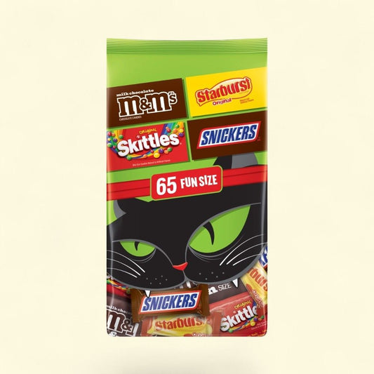 M&M's, Snickers & Starburst Halloween Candy Fun Size Bag — authentic US product shipped worldwide by Treatspree