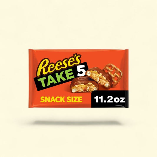 REESE'S TAKE 5 Pretzel Peanut Chocolate Snack Size Candy 11.25 oz — authentic US product shipped worldwide by Treatspree