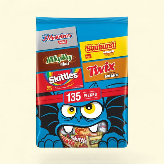 Skittles Twix Starburst Milky Way 3 Musketeers Candy Bag 43.86oz — authentic US product shipped worldwide by Treatspree