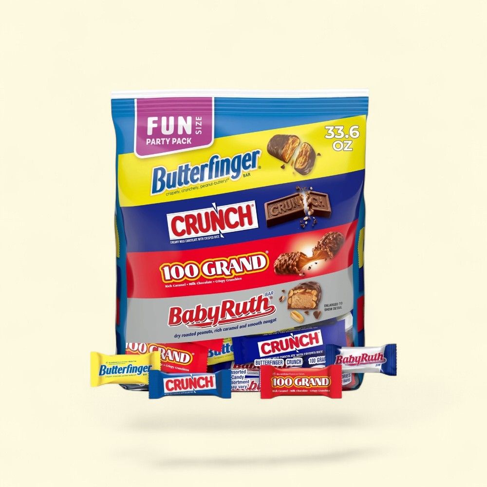 Butterfinger, Crunch, 100 Grand & Baby Ruth Fun Size Chocolate Bars — authentic US product shipped worldwide by Treatspree