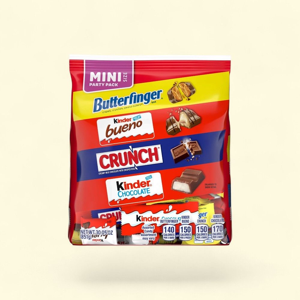 Butterfinger, Kinder & Crunch Mini Chocolate Bars Party Pack — authentic US product shipped worldwide by Treatspree