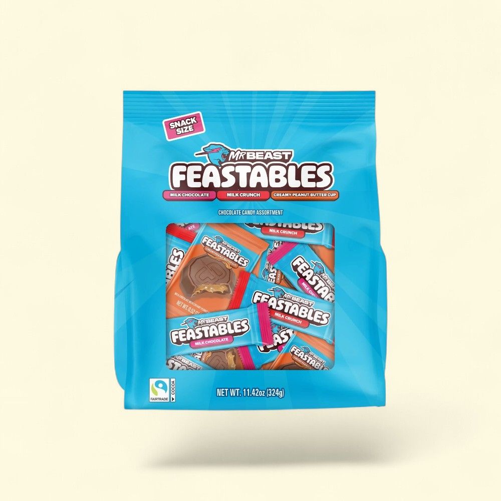 Feastables Mr Beast Assorted Snack Size Chocolate Candy — authentic US product shipped worldwide by Treatspree