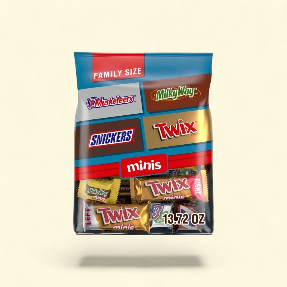 Snickers, Twix, Milky Way & 3 Musketeers Minis Chocolate Bars — authentic US product shipped worldwide by Treatspree