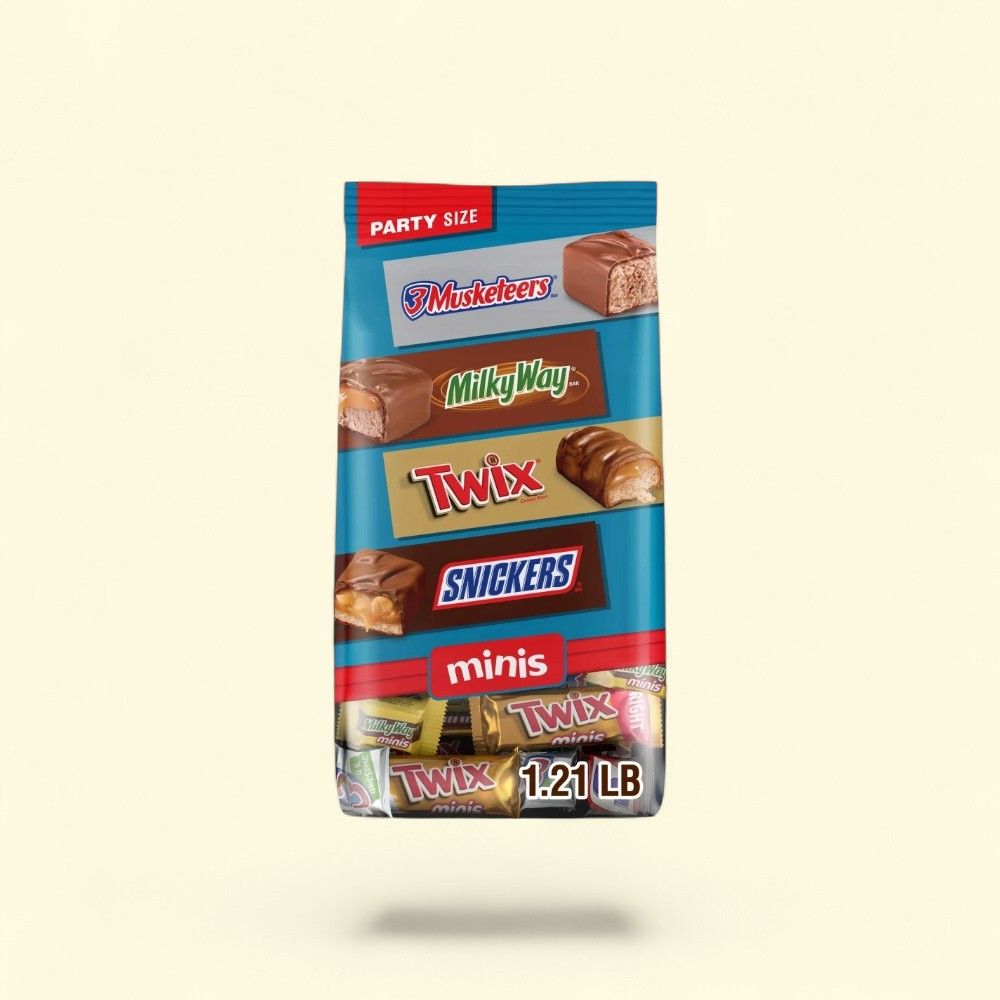 Snickers, Twix, Milky Way & 3 Musketeers Mini Chocolate Bars — authentic US product shipped worldwide by Treatspree