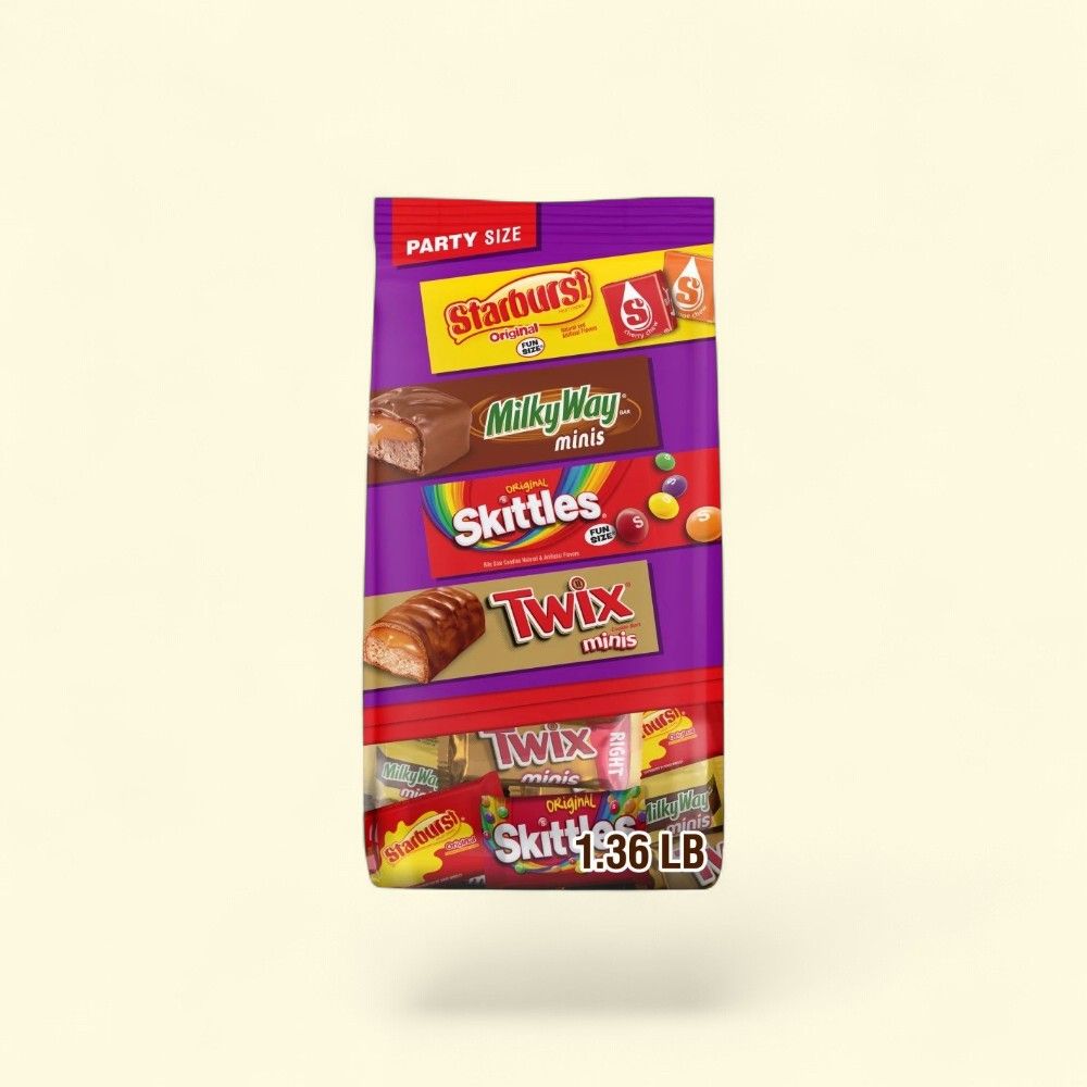 Twix, Milky Way, Skittles & Starburst Assorted Minis Candy — authentic US product shipped worldwide by Treatspree