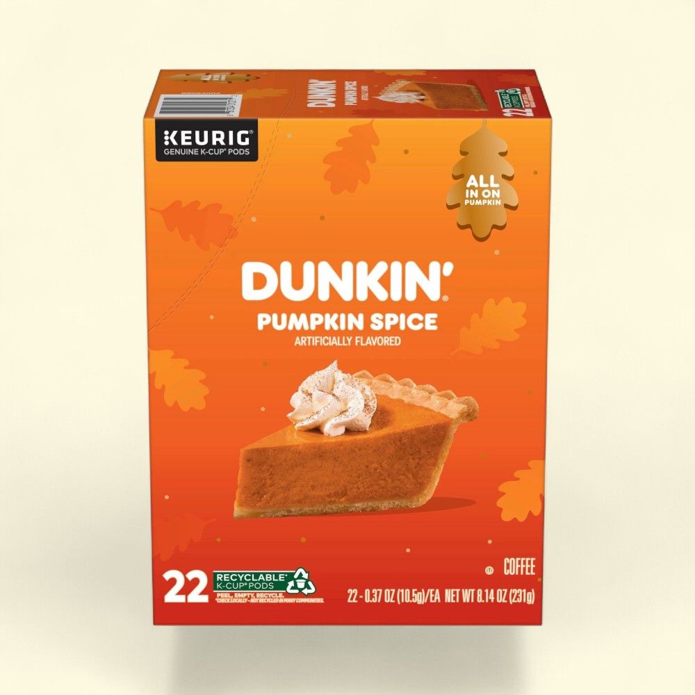 Dunkin' Pumpkin Spice Flavored Coffee K-Cup Pods - 22 Count — authentic US product shipped worldwide by Treatspree