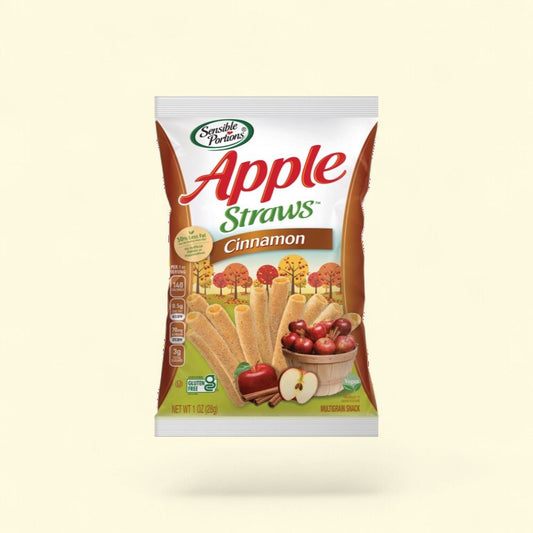 Sensible Portions Gluten-Free Cinnamon Apple Straws, 24 x 1 oz — authentic US product shipped worldwide by Treatspree