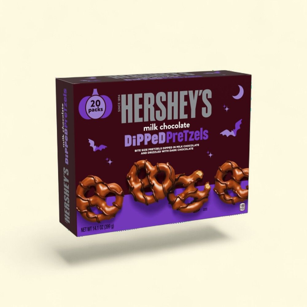 Hershey's Halloween Milk & Dark Chocolate Covered Pretzels 14.1oz — authentic US product shipped worldwide by Treatspree