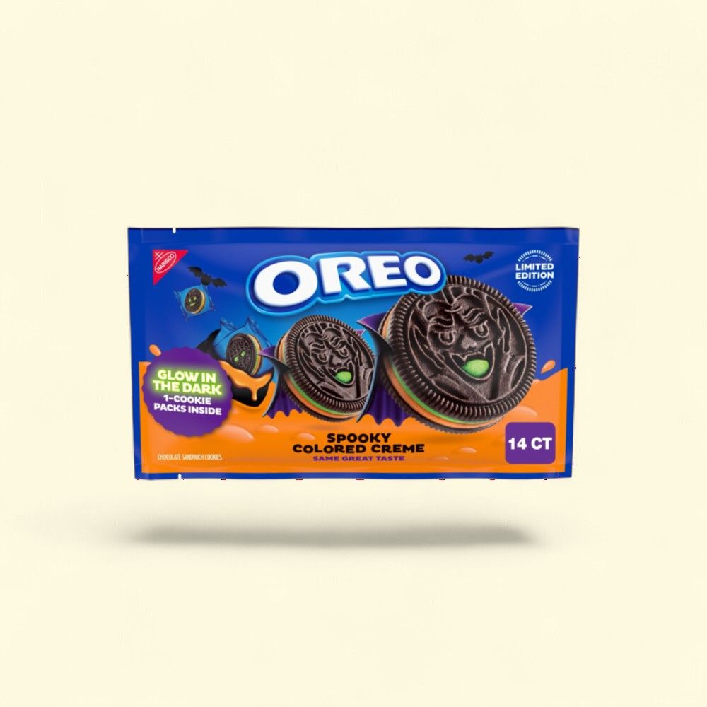 OREO Green & Orange Creme Halloween Chocolate Sandwich Cookies, 14 Snack Packs — authentic US product shipped worldwide by Treatspree