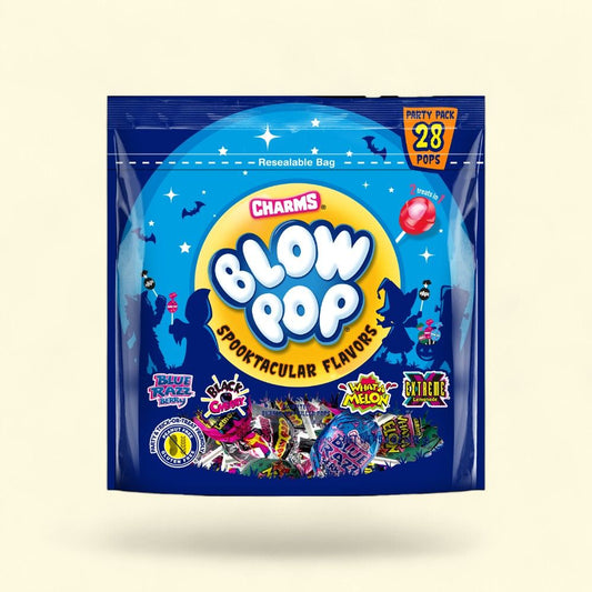 Charms Blow Pop Spooktacular Flavors Party Pack 28 Count — authentic US product shipped worldwide by Treatspree