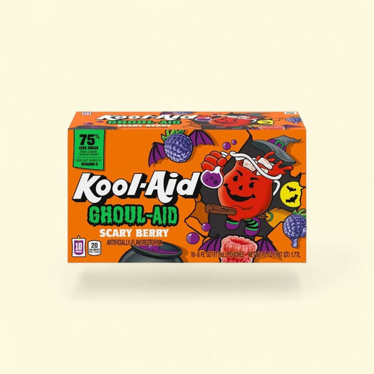 Kool-Aid Ghoul-Aid Scary Berry Drink, 10 Pouches, 6 oz — authentic US product shipped worldwide by Treatspree