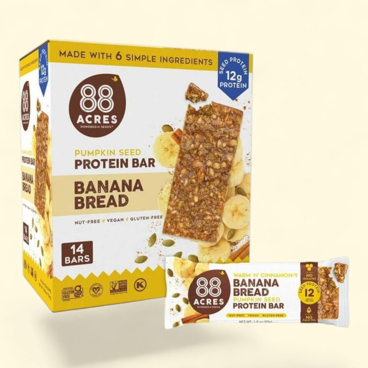 88 Acres Banana Bread Pumpkin Seed Protein Bar, 14 ct.