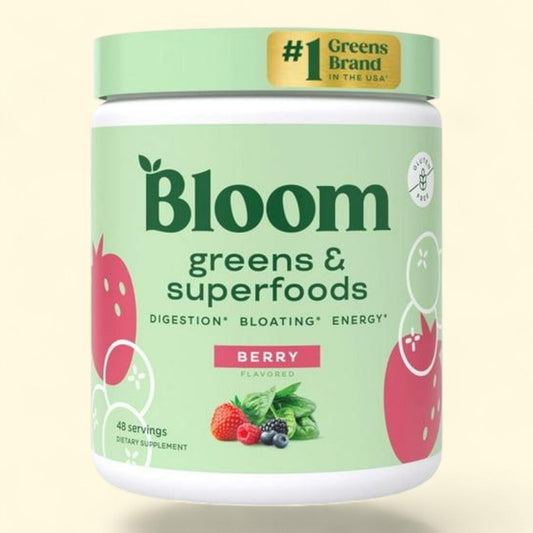 Bloom Nutrition Greens & Superfoods Powder, Berry, 0.5 lbs.