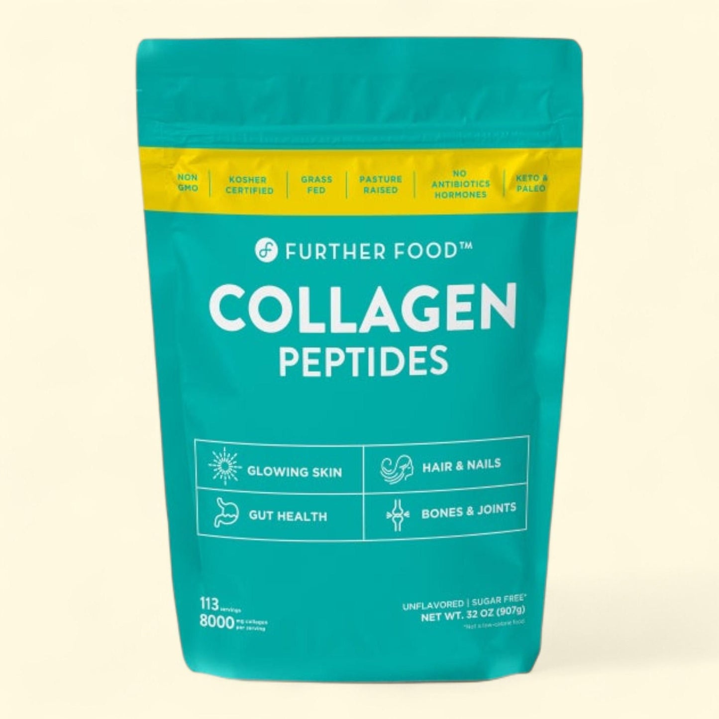 Further Food Grass-Fed Collagen Peptides Powder, 32.0 oz — authentic US product shipped worldwide by Treatspree