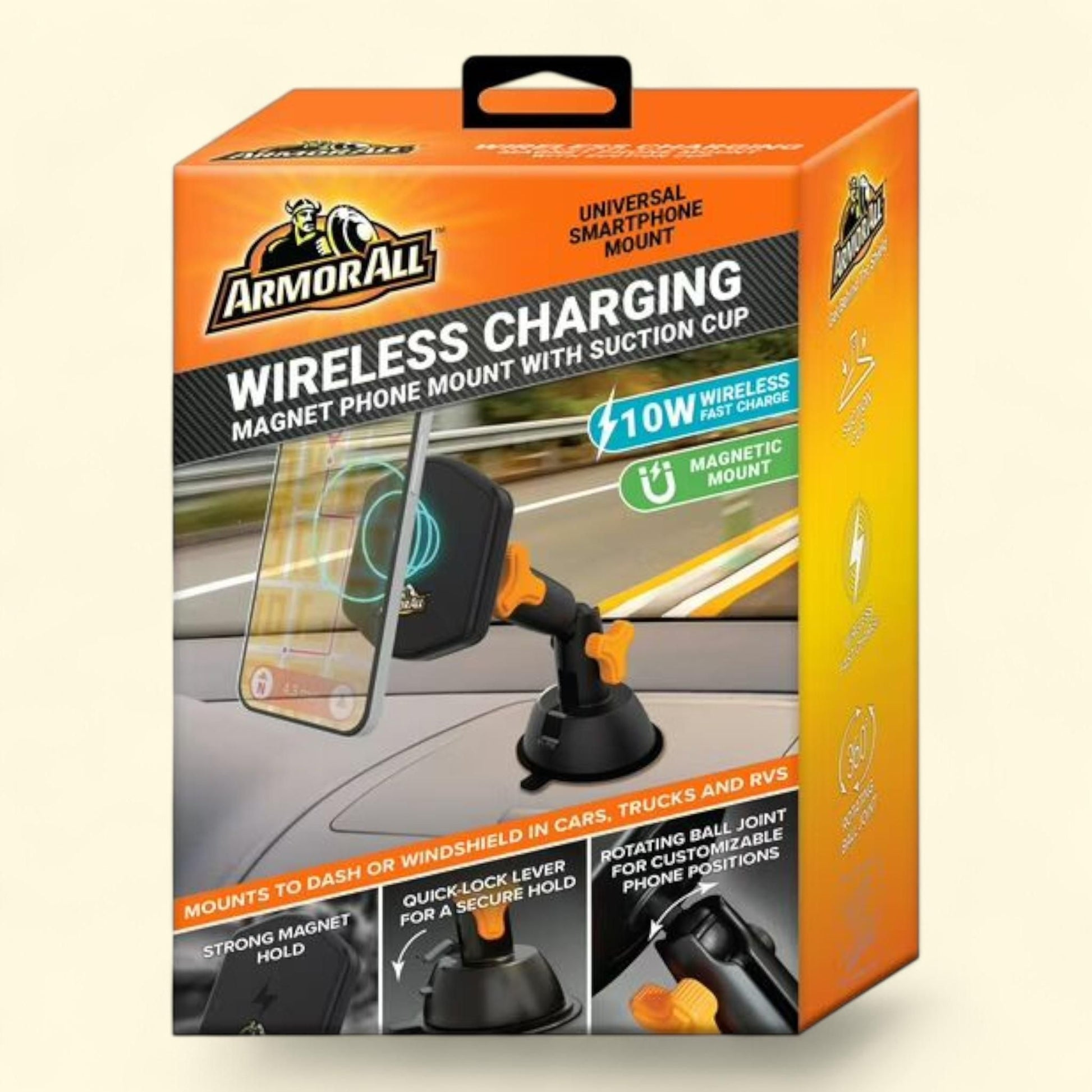 Armor All Wireless Magnetic Charging Phone Mount, USB Cable Include... — authentic US product shipped worldwide by Treatspree