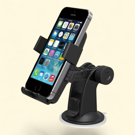 K-Cliffs Cell Phone Holder for iPhone Samsung, Universal Dashboard/Windshield Car Mount, Black, 1 count