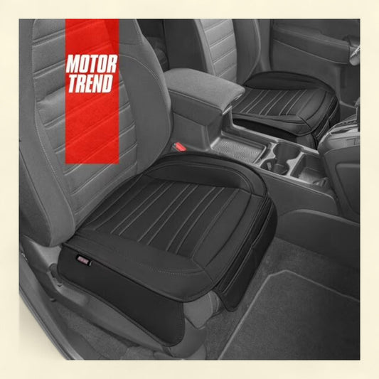 Motor Trend Car Seat Covers, Black Faux Leather Front Seat Covers, 2-Pack