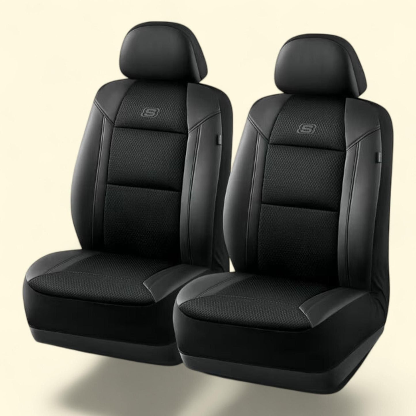 Skechers Car Seat Cover, 2 Piece, Air Cooled Memory Foam, Black, Universal Fit, 23SK81