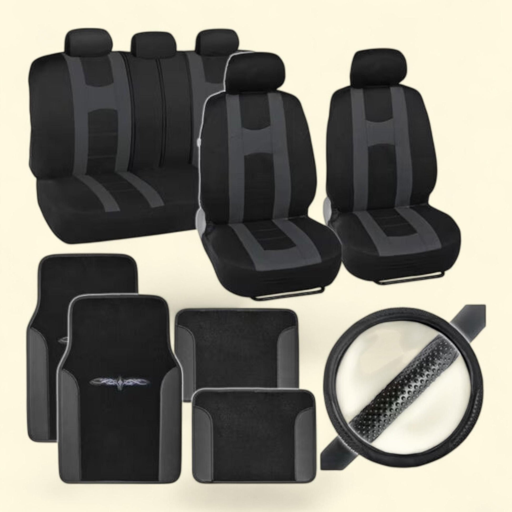 BDK Rome Sport Car Seat Covers, Floor Mats, Steering Wheel Cover Fu... — authentic US product shipped worldwide by Treatspree