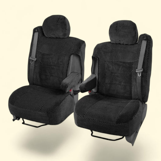 BDK Scottsdale Cloth 2-Pack Front Seat Covers, Black