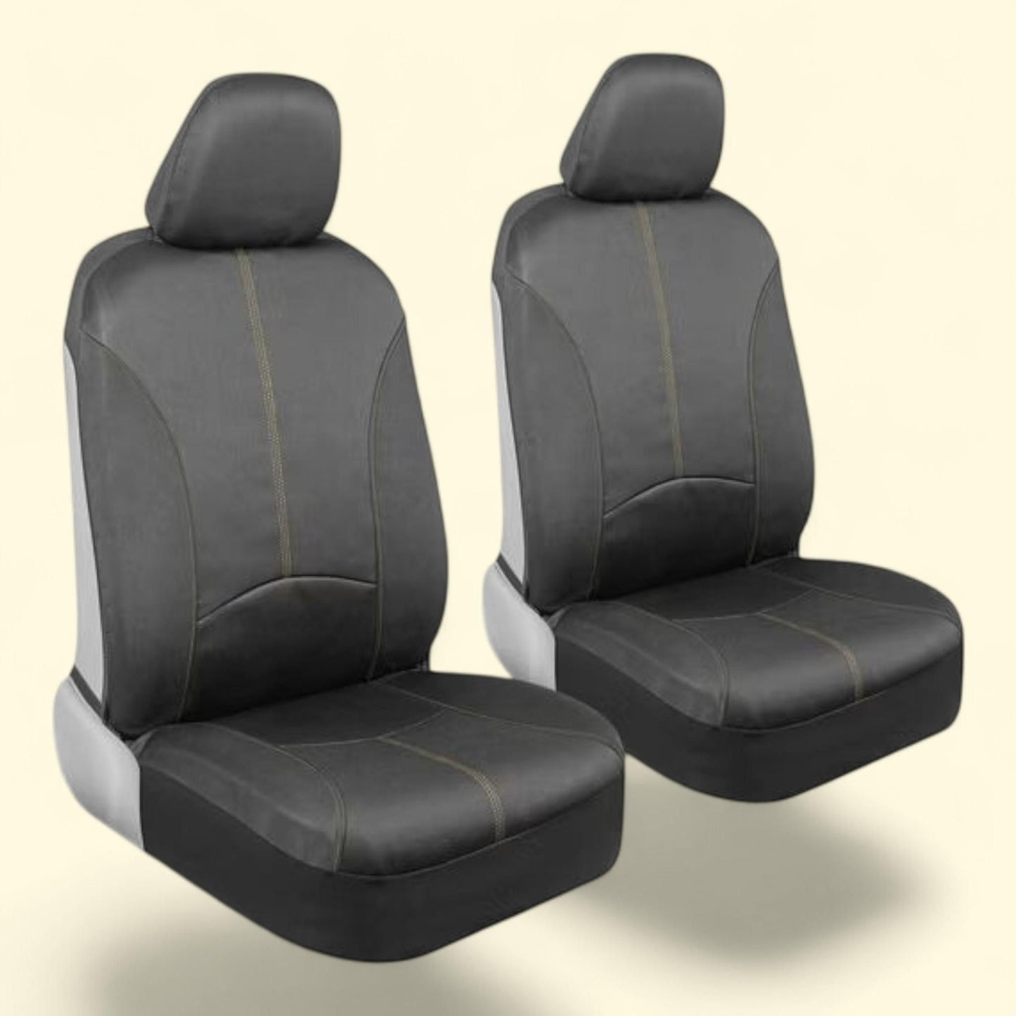 Motor Trend SpillGuard Waterproof Seat Covers, 2-Pack Neoprene Car Seat Protectors, Beige Stitching