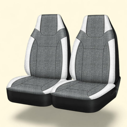 Auto Drive Electric Vehicle & Car Seat Cover, Polyester White 2Piece, Universal Fit 23SC85