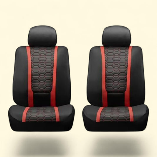 Auto Drive Racing Red Faux Leather Seat Cover, 2 Pack, Universal fit