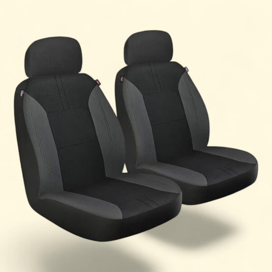 Genuine Dickies Car Seat Covers, 2 Piece, Black and Gray, 43163WDI