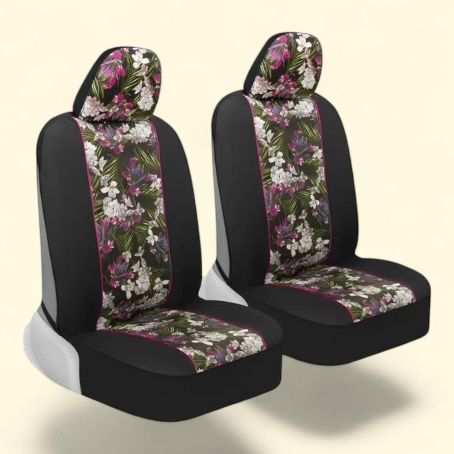 BDK Catalina Flower Seat Covers, Universal Fit 2 Sets