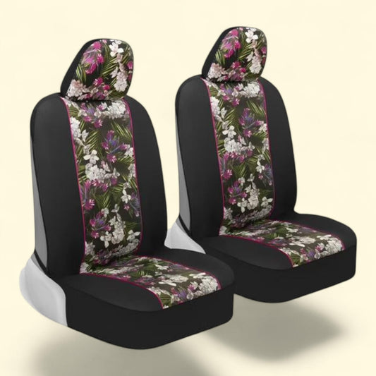 BDK Catalina Flower Seat Covers, Universal Fit 2 Sets