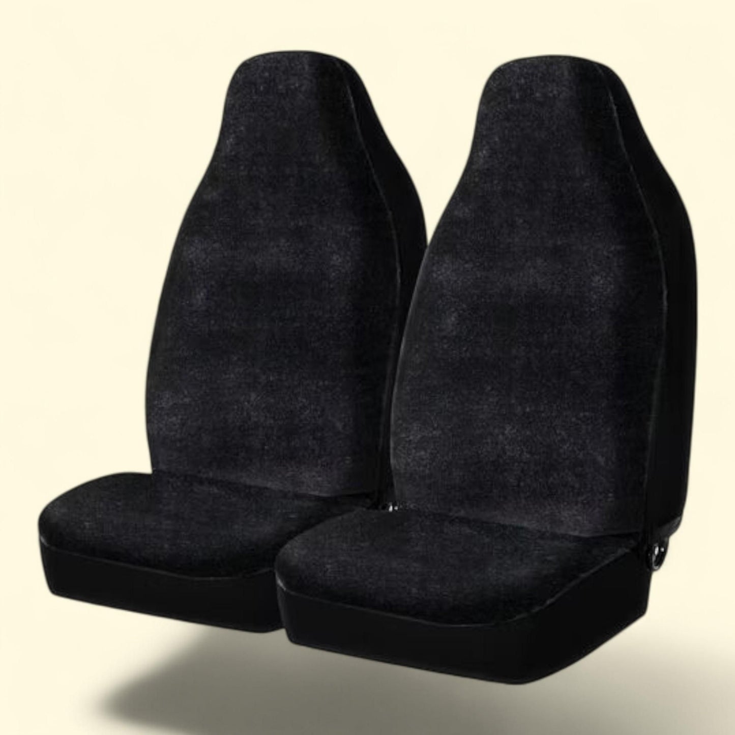 Auto Drive Car Seat Covers, 2 Piece, High Back, Soft Faux Fur Polyester, Black, Universal Fit, 2002SC101