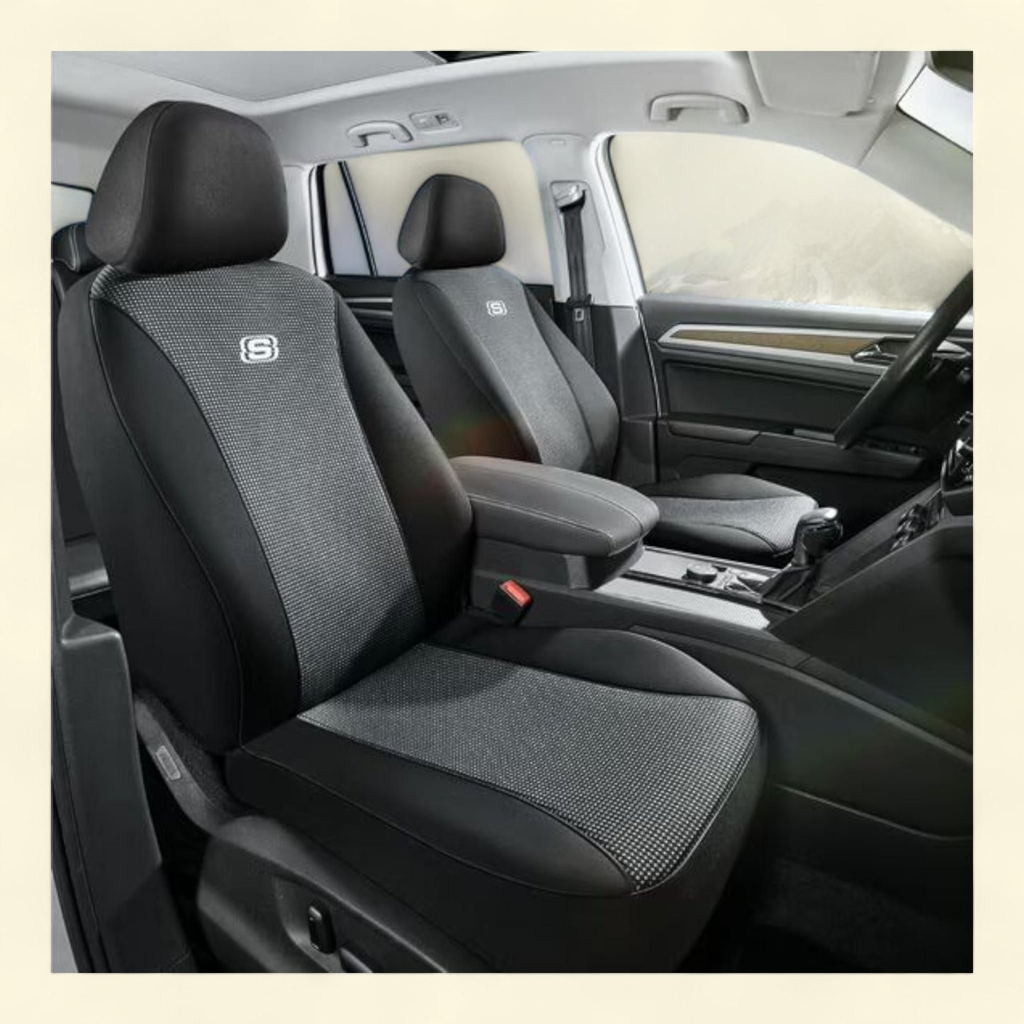 Skechers Seat Cover Memory Foam Jacquard, Front Seat Cover, Universal Fit, Most Cars, 1 count