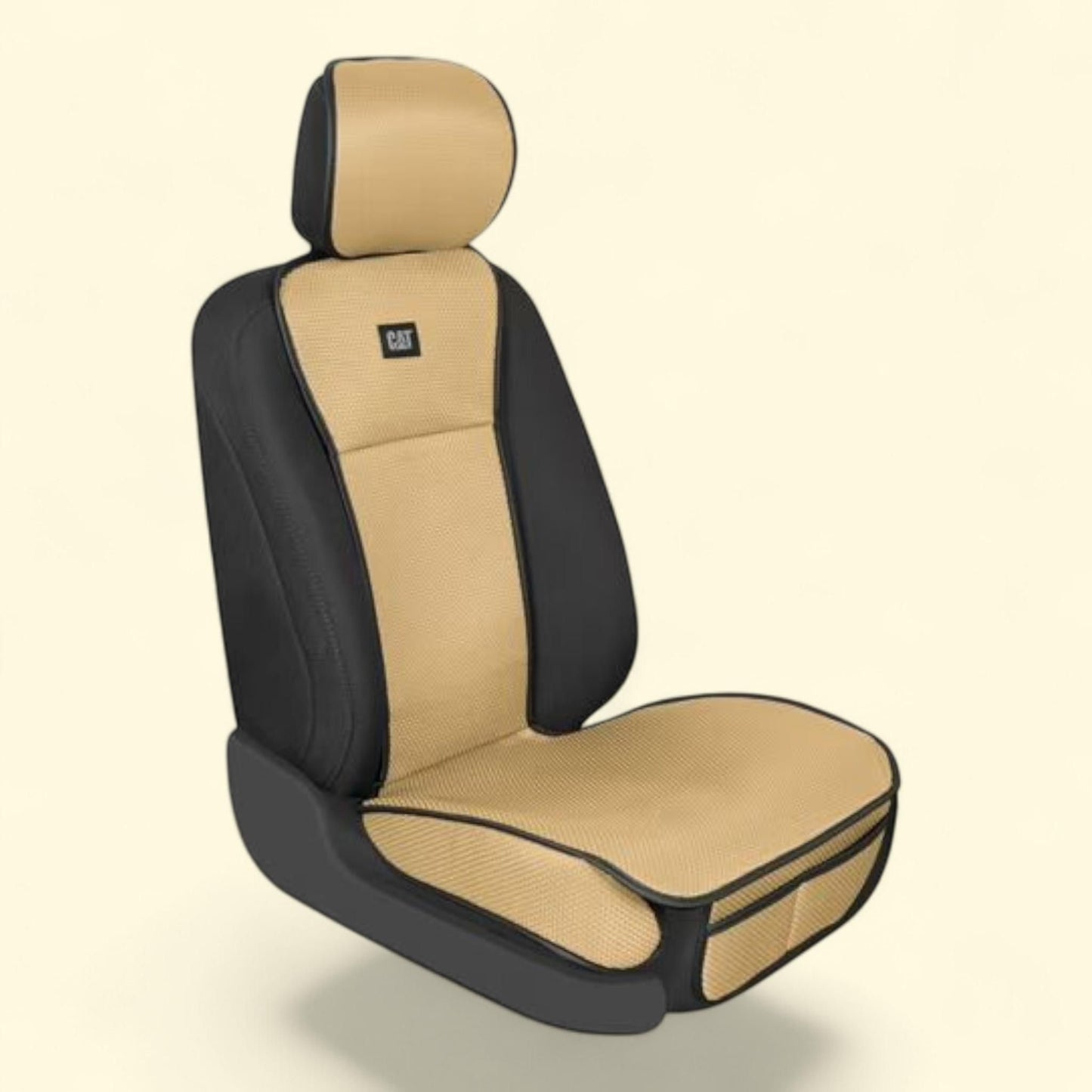 Caterpillar AeroMesh Beige Seat Covers, Universal Fit (1) Front Truck Seat Cover