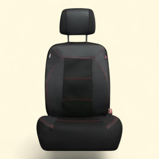 Genuine Dickies Truck Seat Covers, 2-Piece, Black-Red, Vegan Leather, Universal, 43634WDI