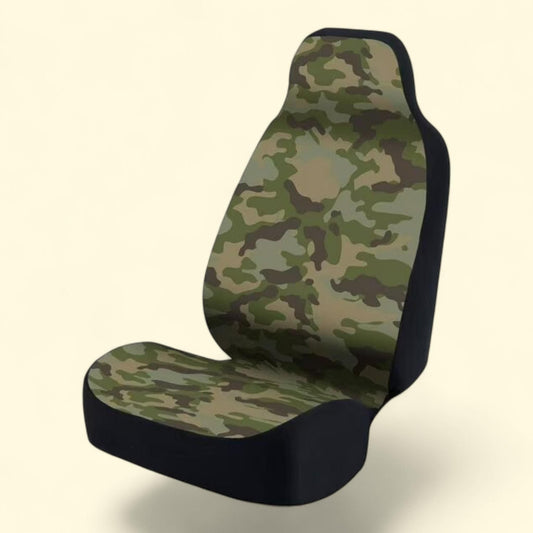 Coverking Printed Seat Cover, Ultra Suede Traditional Camo Jungle Green, Universal, 1 count