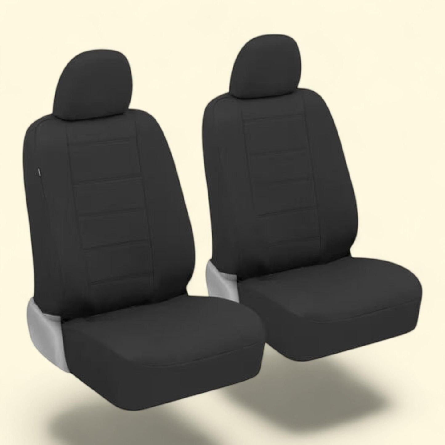 BDK carXS Faux Leather Car Seat Covers, Black, Front Seats, Bucket, SUV, Removable Headrests, Interior Covers, Car Truck Van SUV, 1 count