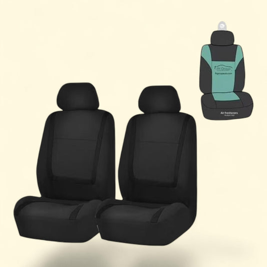 FH Group Car Seat Cover, Universal Black Front Set Seat Covers, 1 count