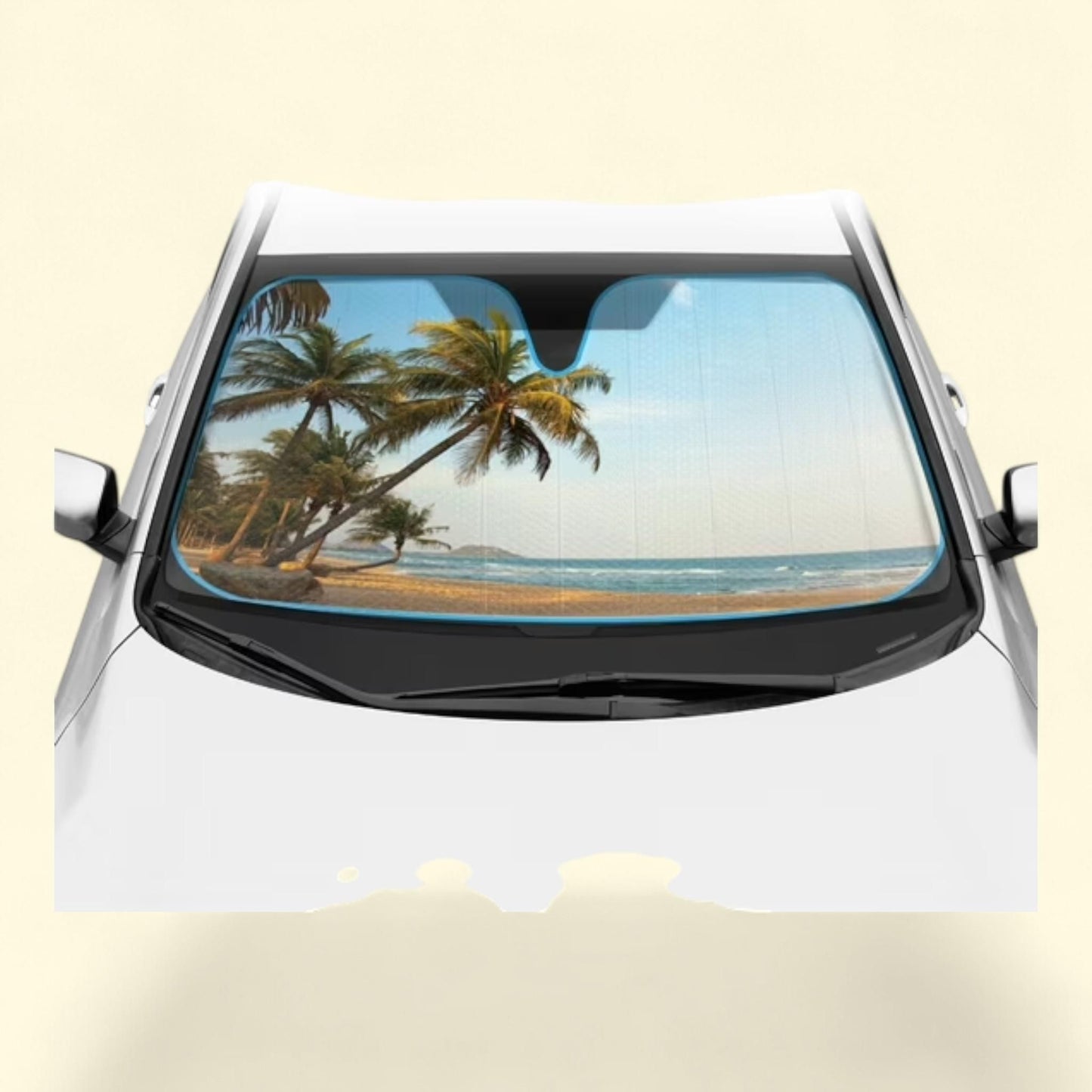 BDK Silver Glitter Windshield Sun Shade, 58" x 27"