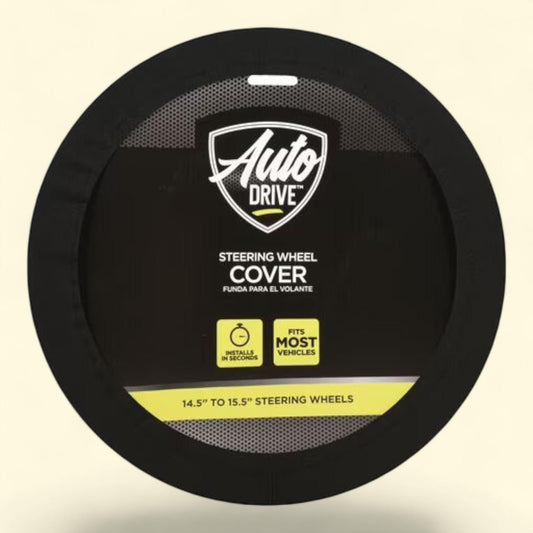 Auto Drive Steering Wheel Cover, Black Neoprene, Universal Size