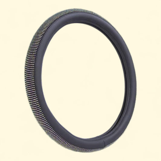 Auto Drive Universal Fit Iridescent Crystal Steering Wheel Cover, Set of 1