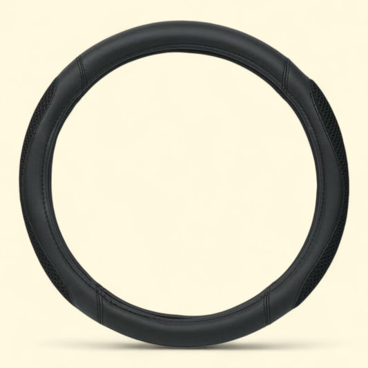 Auto Drive Steering Wheel Cover, Universal Fit, Black 3D Mesh, PU Leather, 1 count