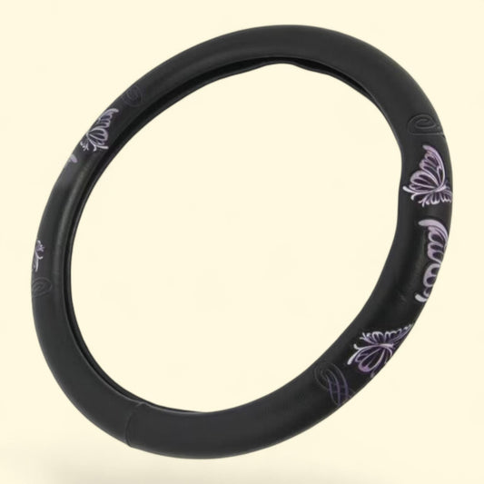 BDK SW-509-PP Steering Wheel Cover, 15 Inch, Butterfly Purple