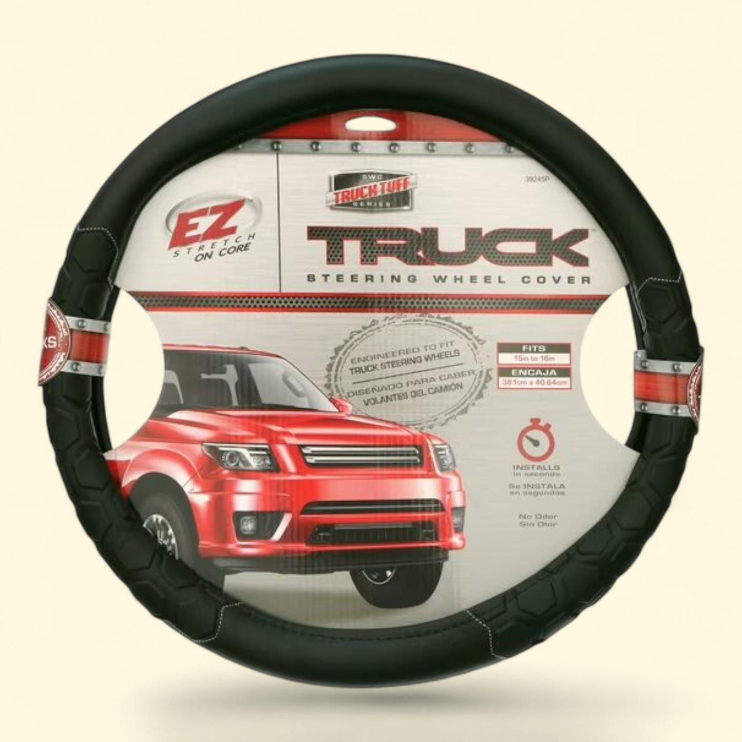 Truck Tuff Steering Wheel Cover, Black, 1.44 lbs