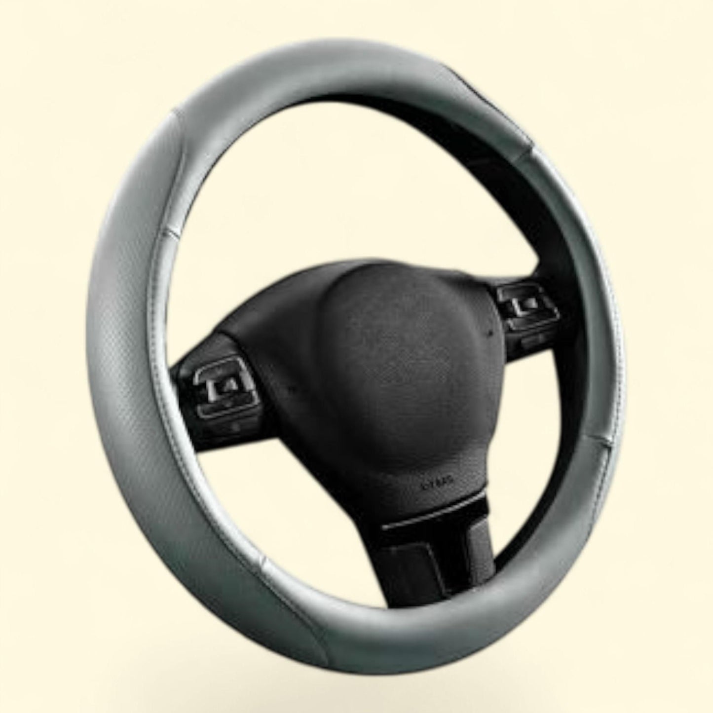 Auto Drive Steering Wheel Cover, 1PC Leatherx Perforated Grey, Universal Fit