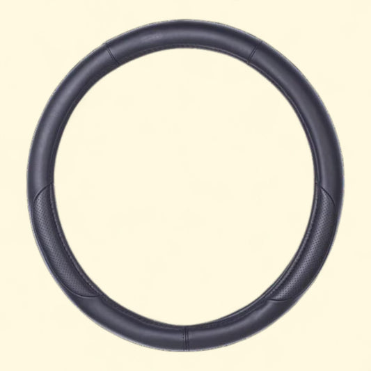 PIC AUTO Steering Wheel Cover, Microfiber Leather, Black, Universal Fit, 22WMD10, 1 count