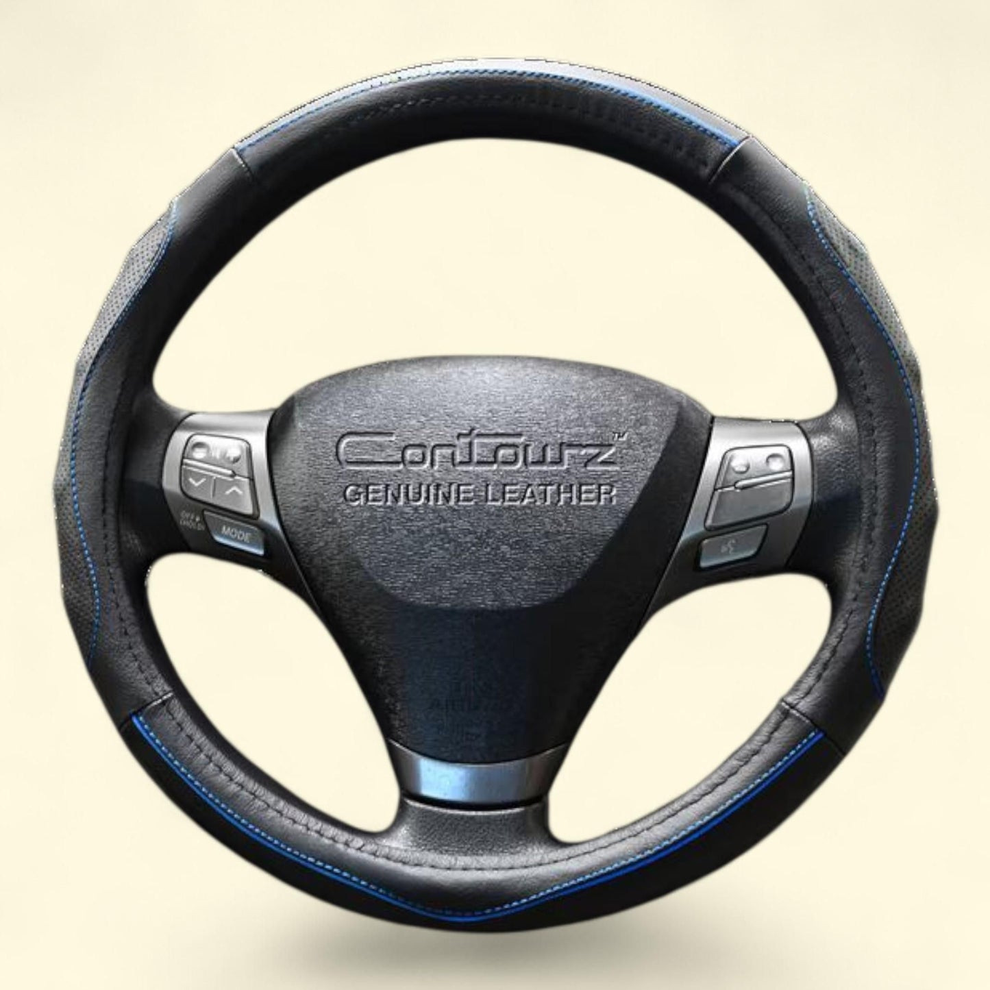 Contourz Pro Grip Leather Medium (14.5 - 15.4), Black/Blue, 1 count