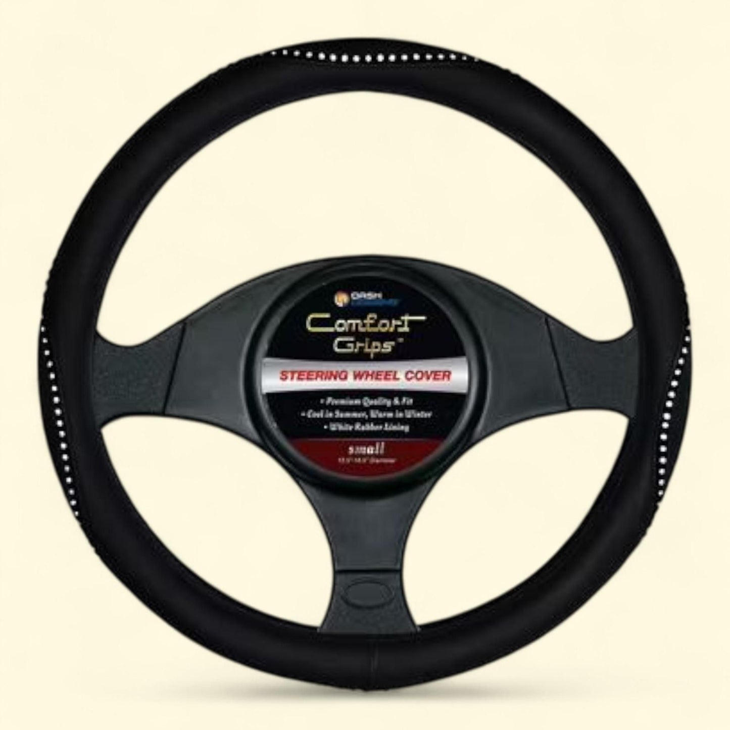 Comfort Grips Steering Wheel Cover, Gem Grip Small (13.5 - 14.4) Black