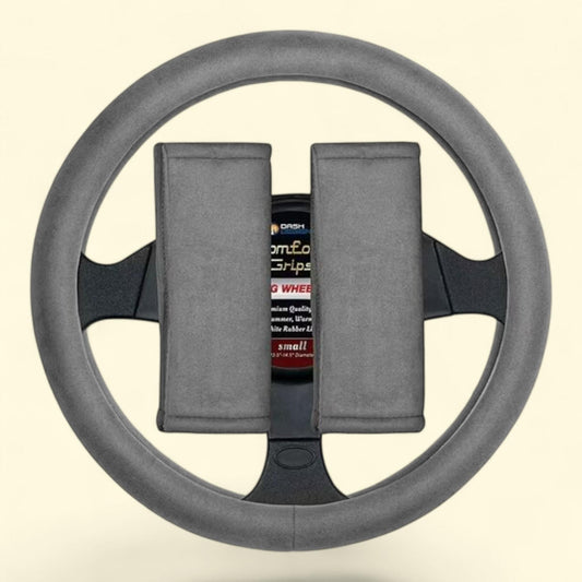 Comfort Grips, Steering Wheel Cover/Seat Belt Cushions Combo Pack Large (15.5 - 16.4) Tan